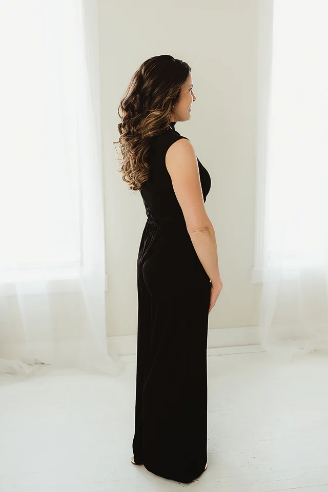 Black Sleek Silhouette Jumpsuit - Image 4