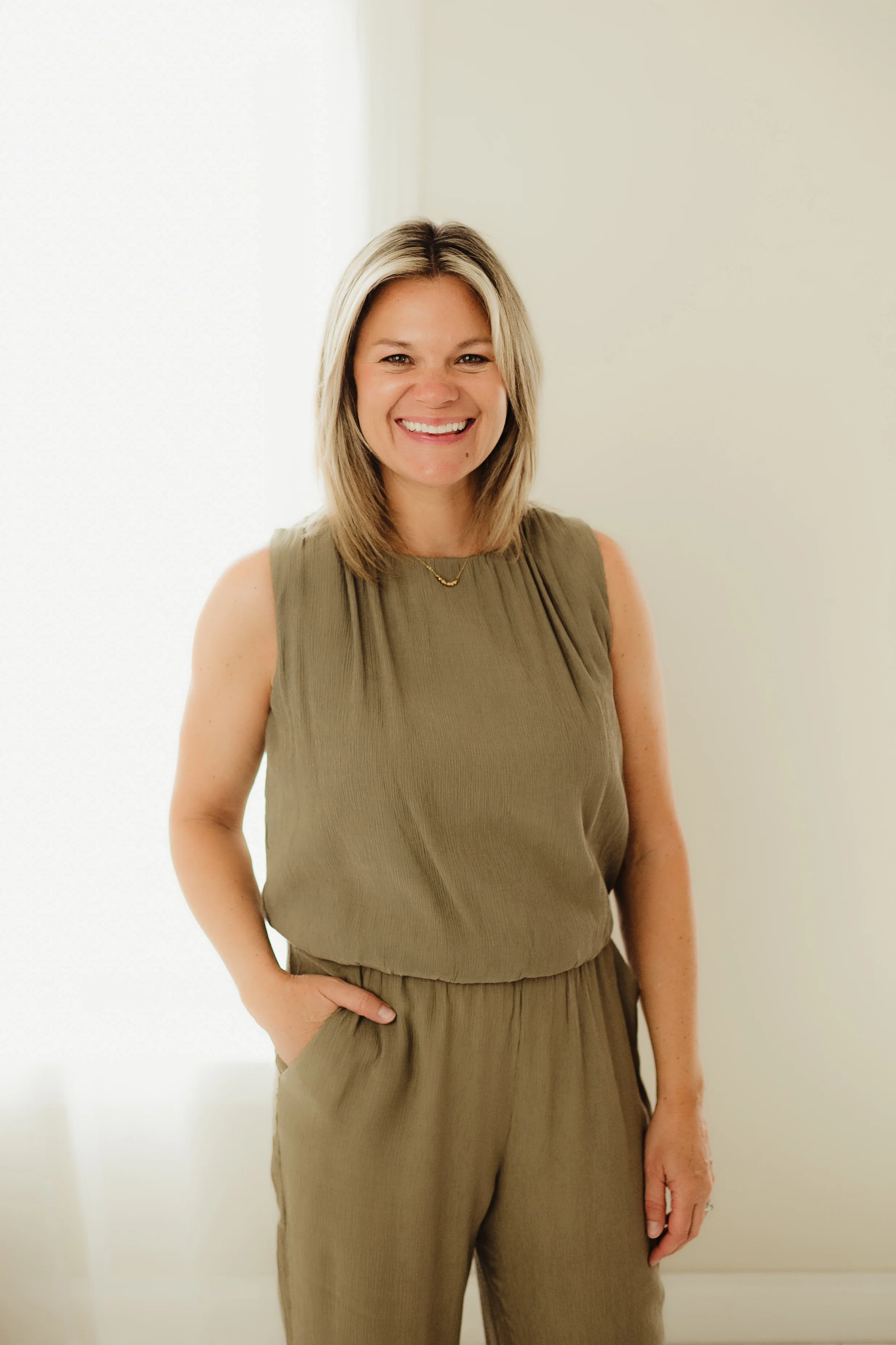 Olive Crinkle Charm Tank