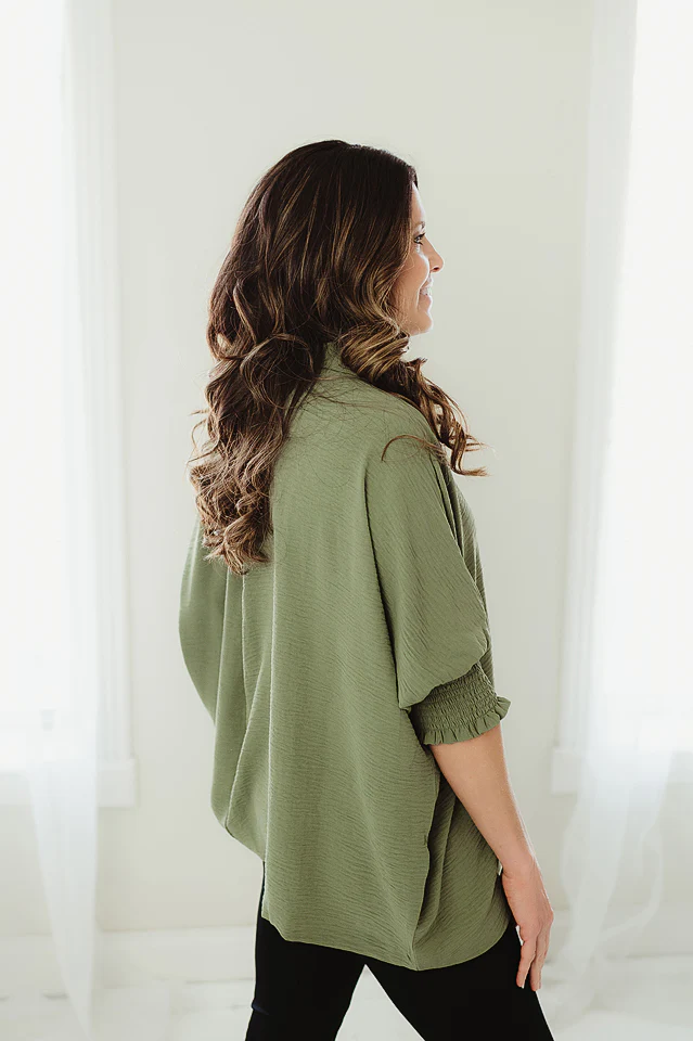 Olive Soft Bloom Blouse - Image 3
