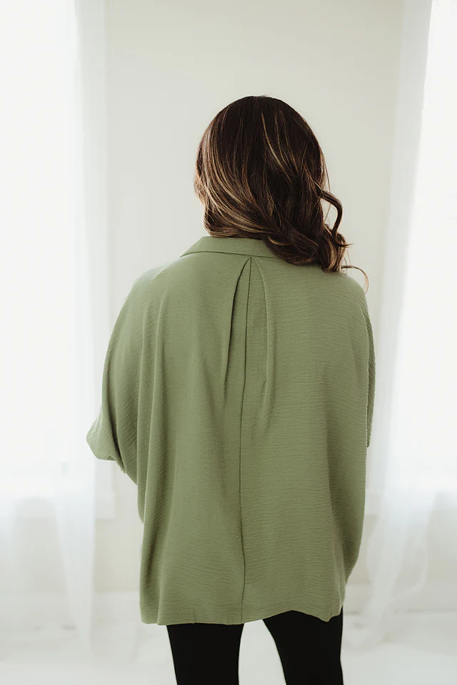 Olive Soft Bloom Blouse - Image 4