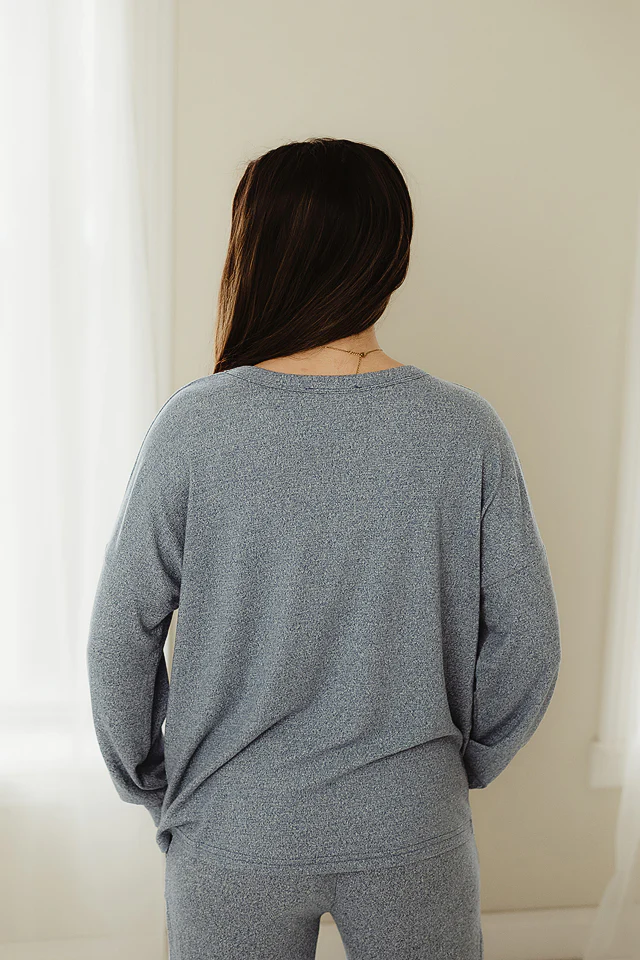 Dusty Blue Soft Melange Lounge Set - Image 5