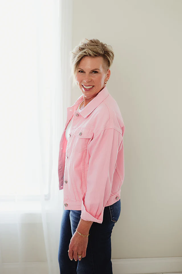 Pink Sleek Denim Jacket - Image 3