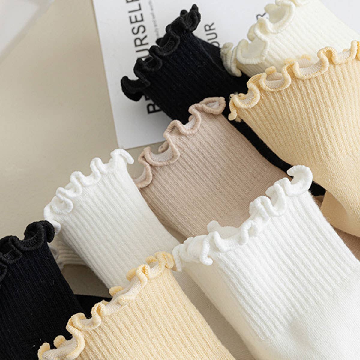 Solid Ruffle Socks - Image 12