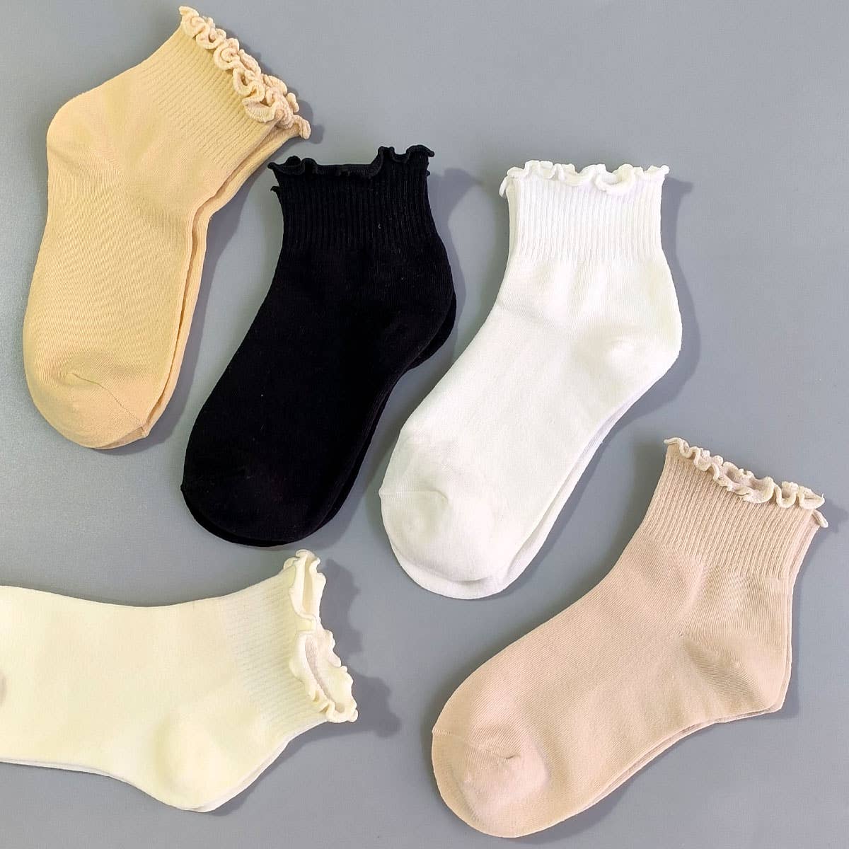 Solid Ruffle Socks - Image 7