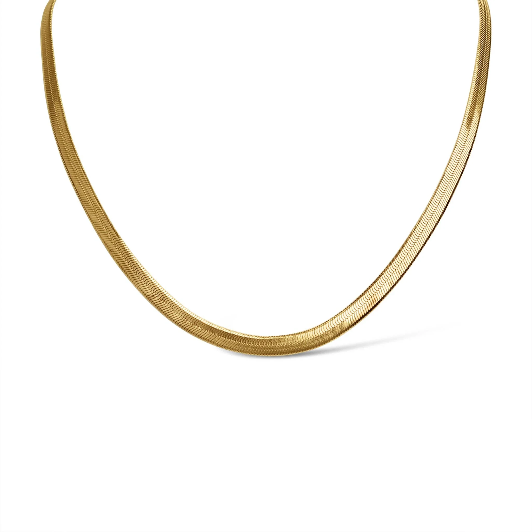 Stainless Herringbone Chain Necklace - Image 2