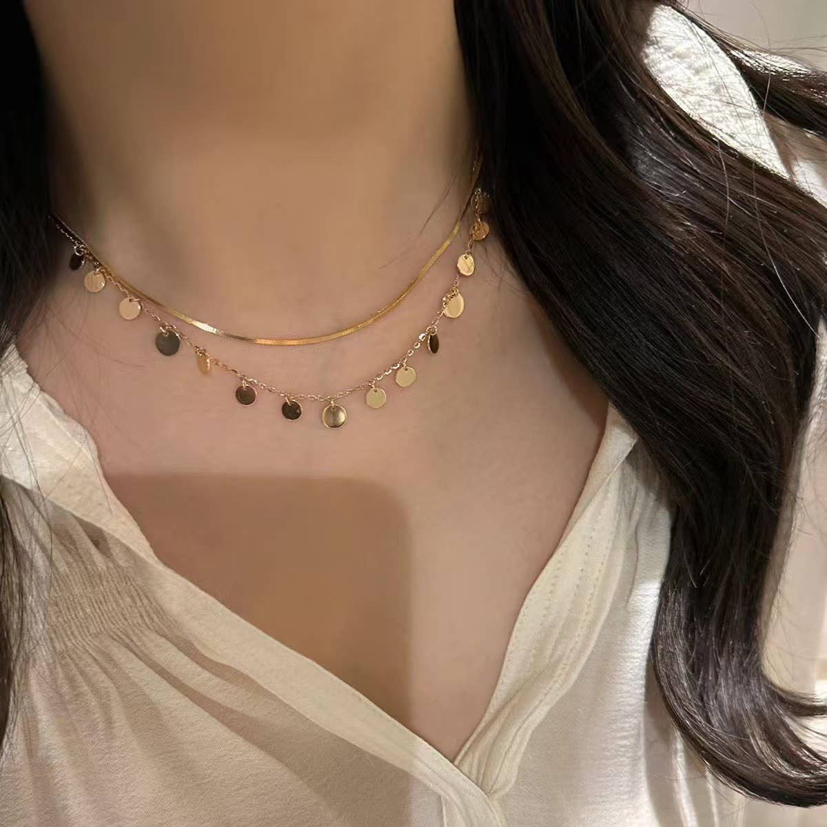 Disc Layer Necklace - Image 2
