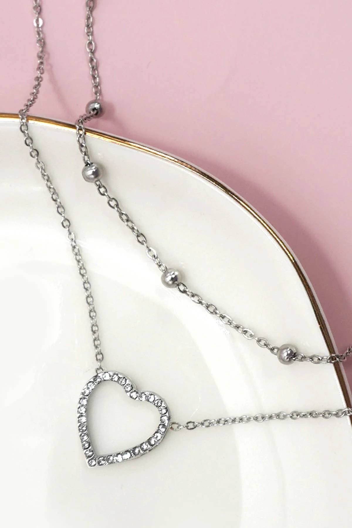 Rhinestone Heart Necklace