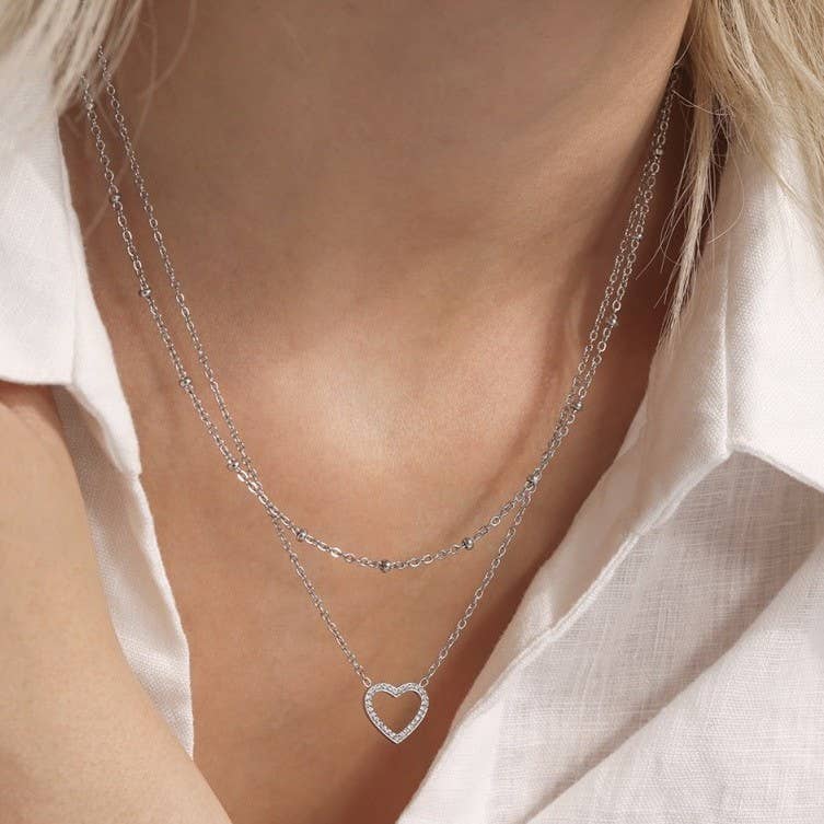 Rhinestone Heart Necklace - Image 2