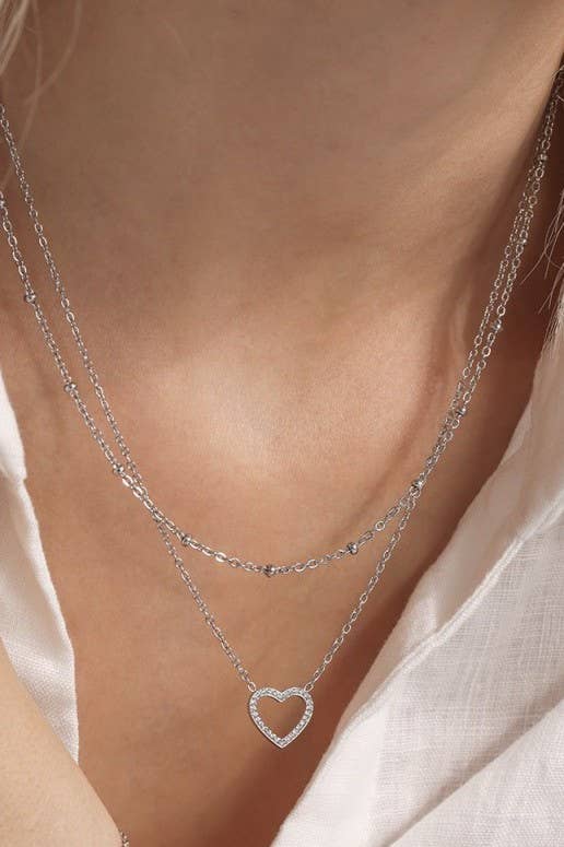 Rhinestone Heart Necklace - Image 4
