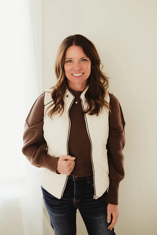 Ivory Stitch Quilted Vest