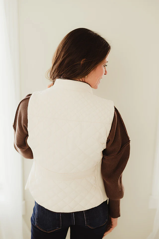 Ivory Stitch Quilted Vest - Image 2