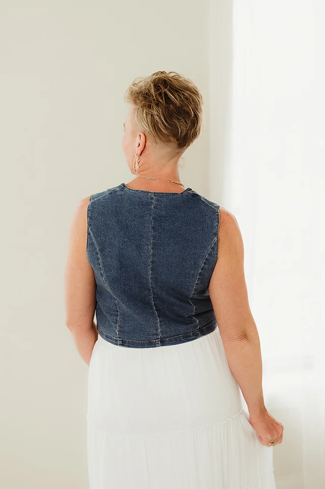 Stretch Denim Vest - Image 4