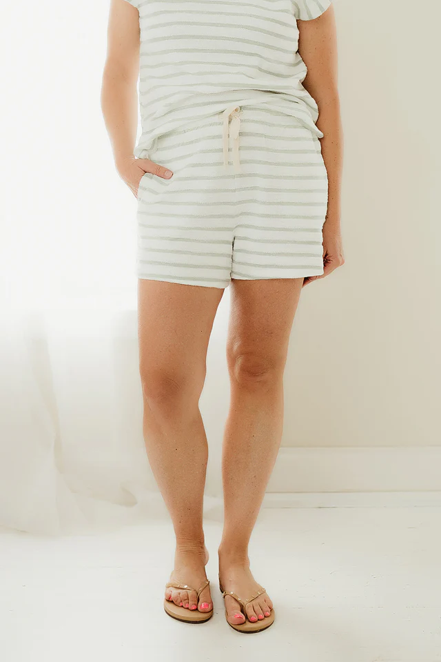 Sage Easy Street Stripe Shorts