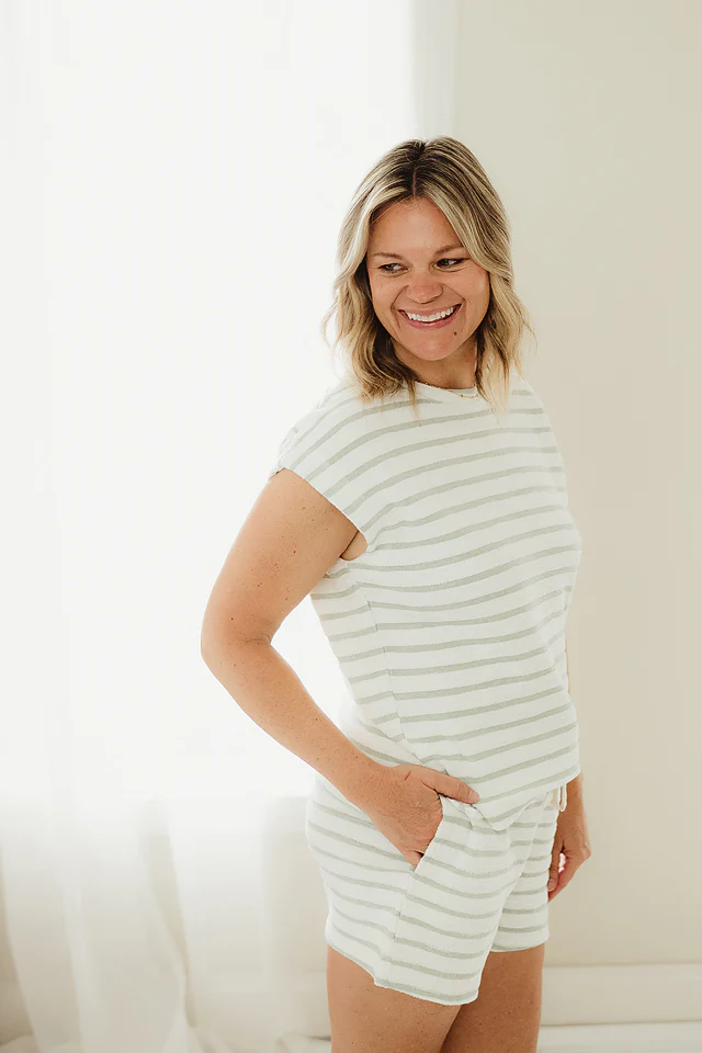 Sage Easy Street Stripe Shorts - Image 3