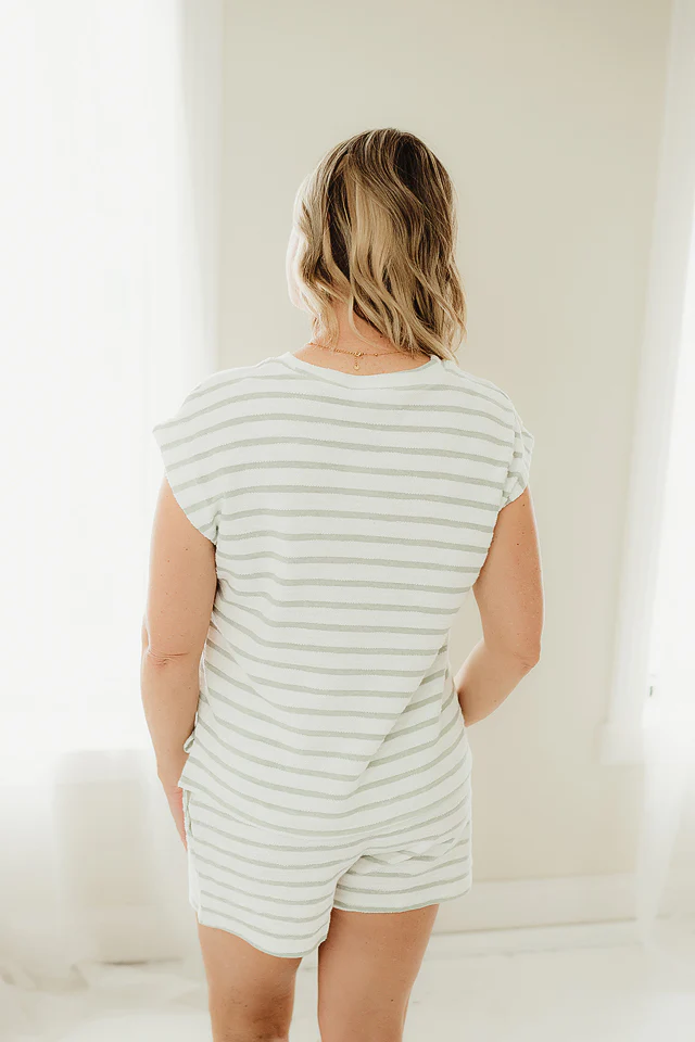 Sage Easy Street Stripe Shorts - Image 4