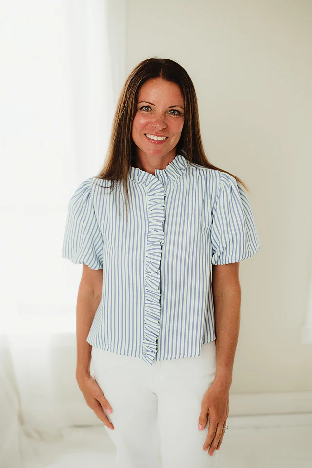 Mint Lilac Stripe Blouse