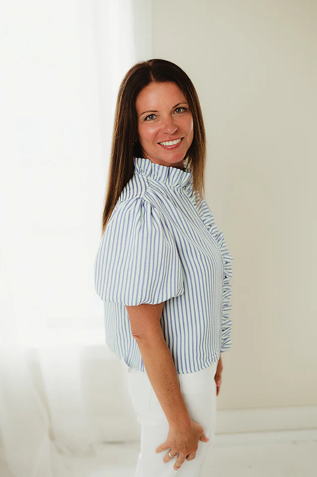 Mint Lilac Stripe Blouse - Image 2