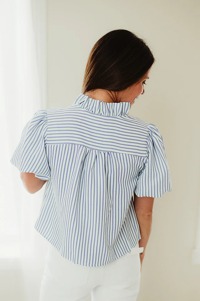 Mint Lilac Stripe Blouse - Image 3