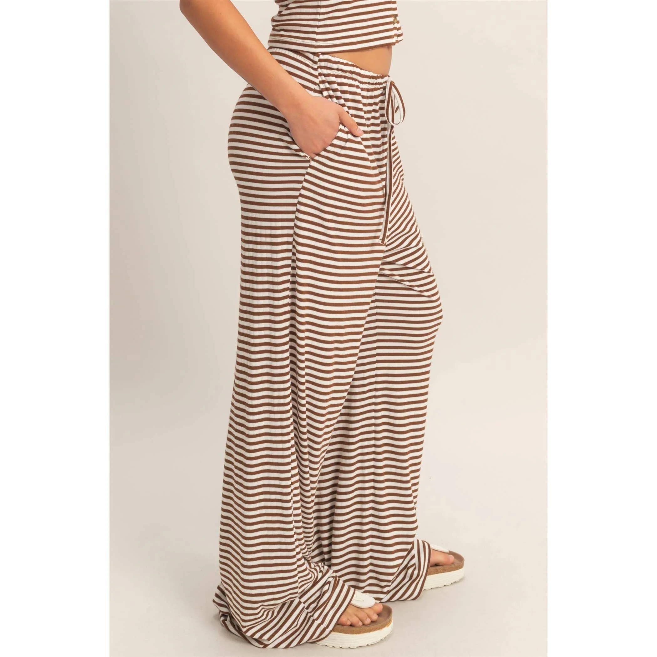 Brown Striped Crew Pants - Image 6