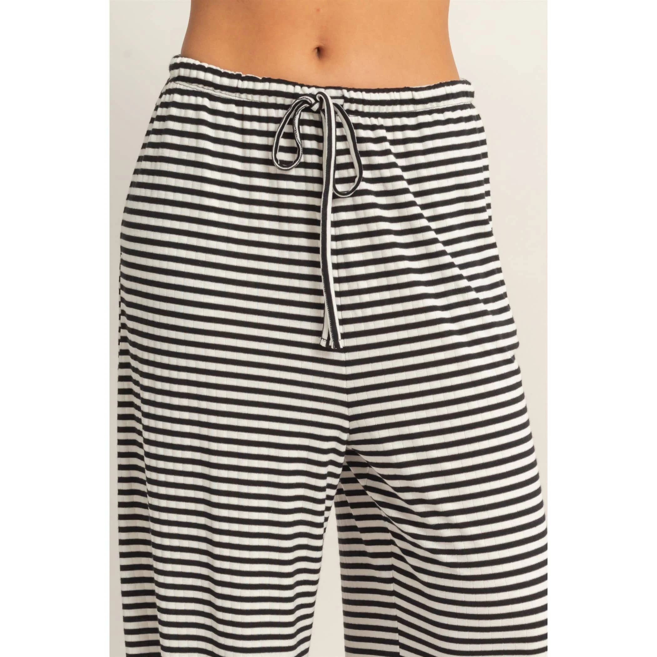 Black Striped Crew Pants - Image 4