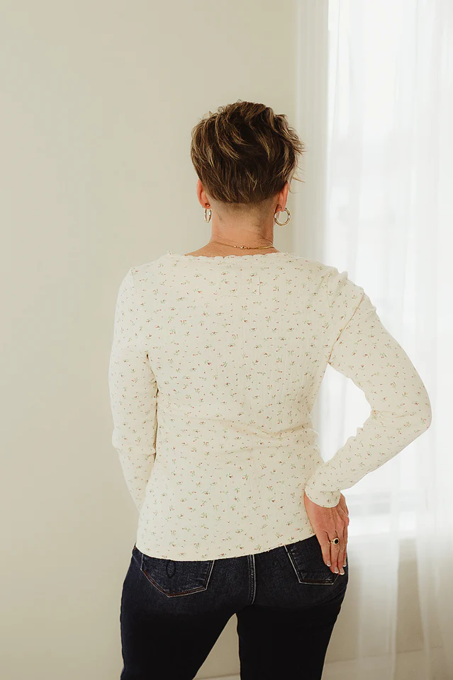 Sweet Bloom Ribbed Top - Image 2