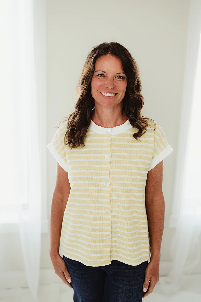 Mustard Comeback Stripe Top