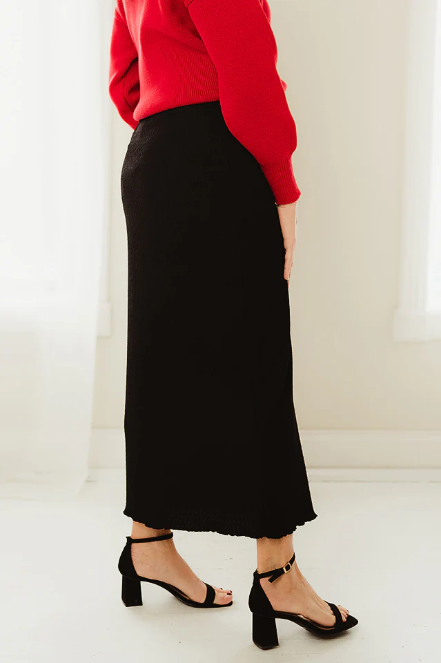 Texture Knit Long Skirt - Image 3