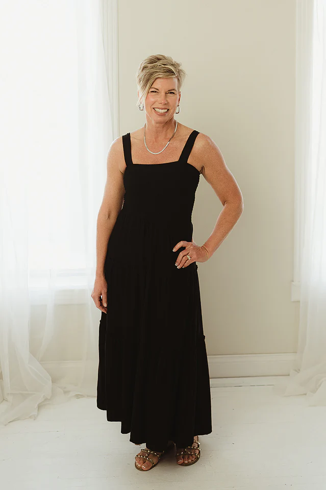 Black Tier Grace Midi