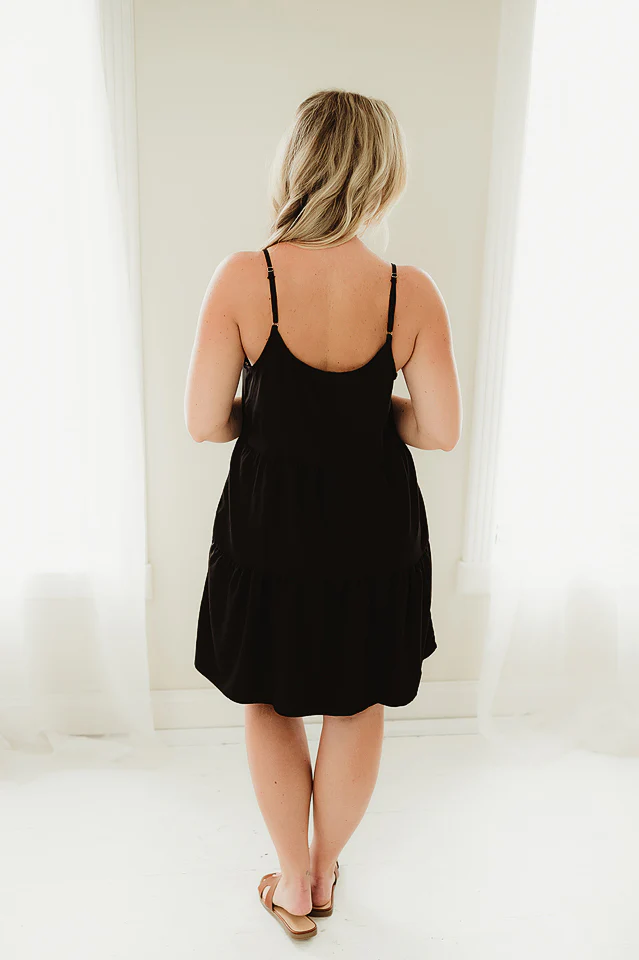 Black Tiered Grace Dress - Image 2