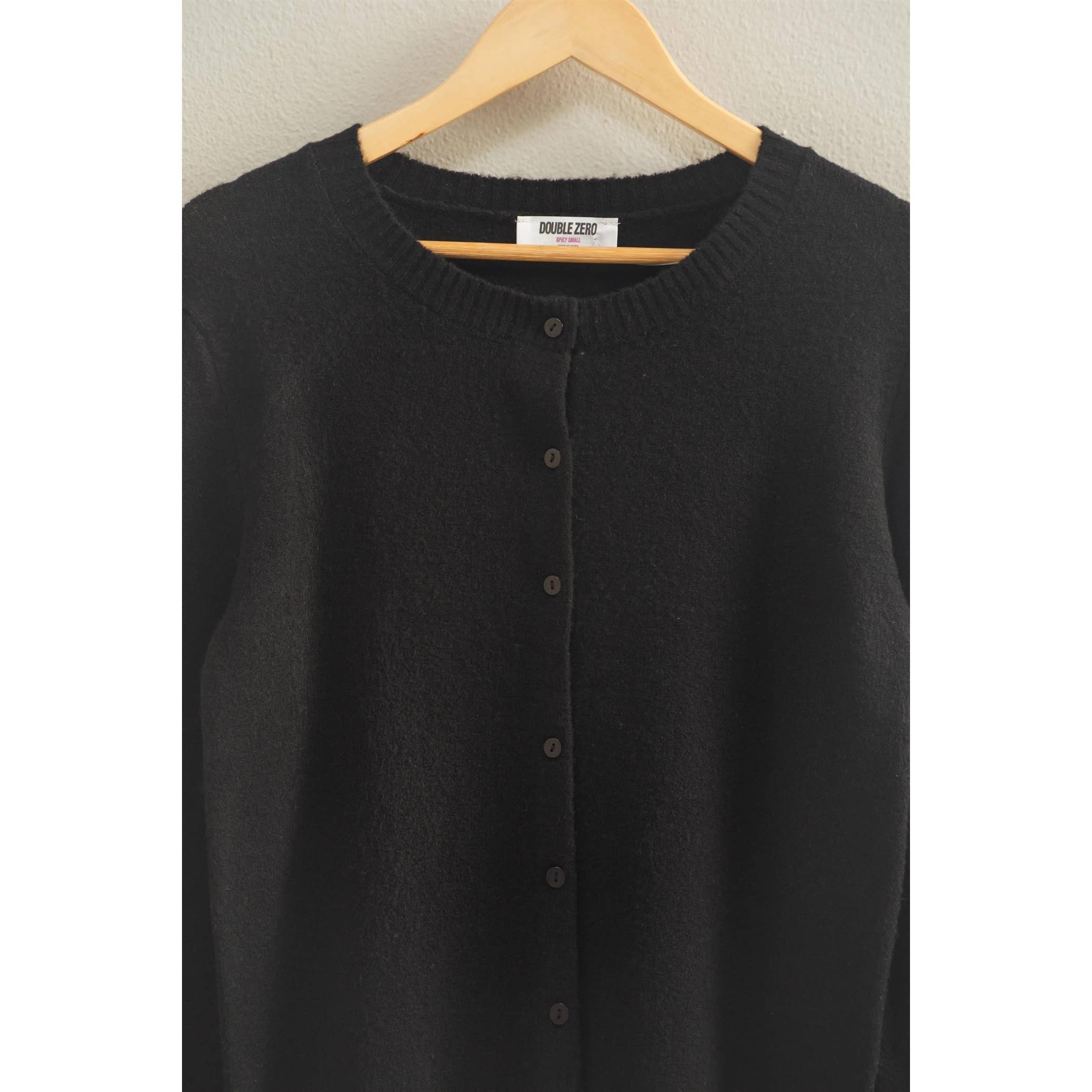Black Classic Crew Cardigan - Image 4