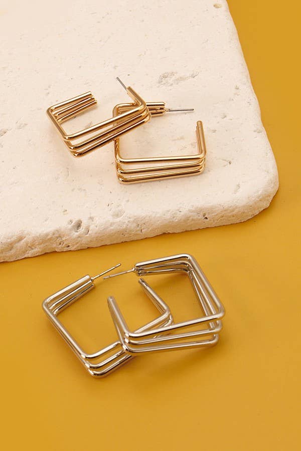 Tri-Row Square Hoops