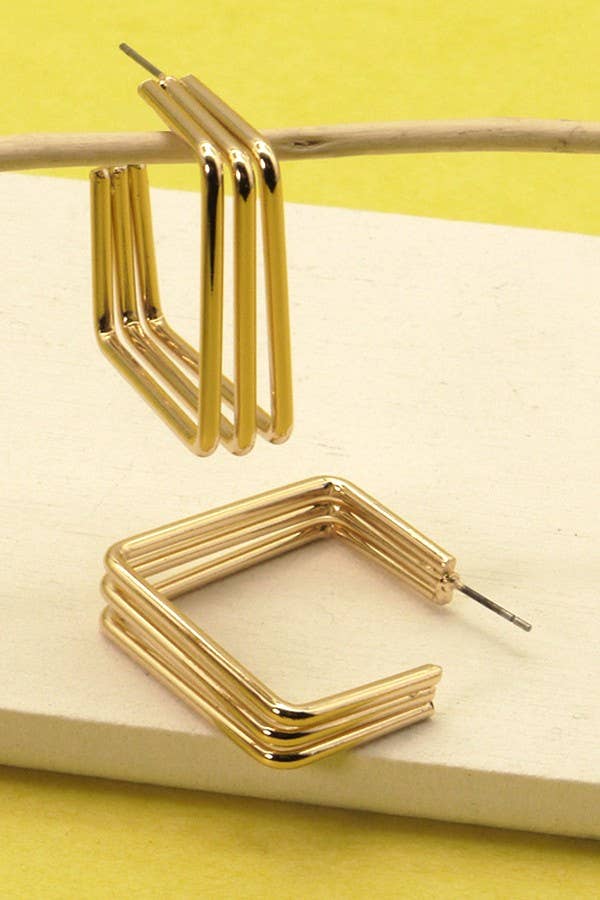 Tri-Row Square Hoops - Image 2