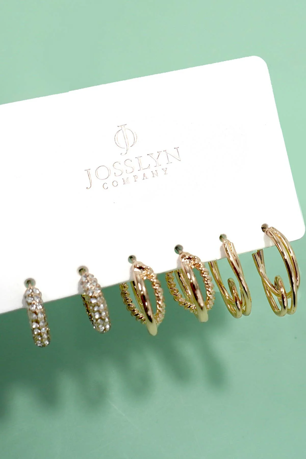 Rhinestone Trio Hoops