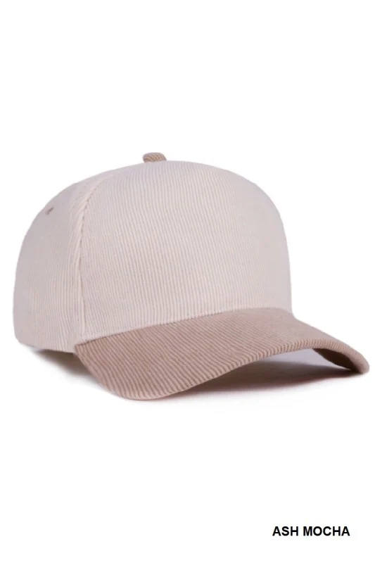 Ash Mocha Two Tone Corduroy Hat