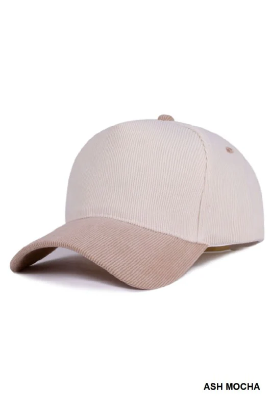 Ash Mocha Two Tone Corduroy Hat - Image 3