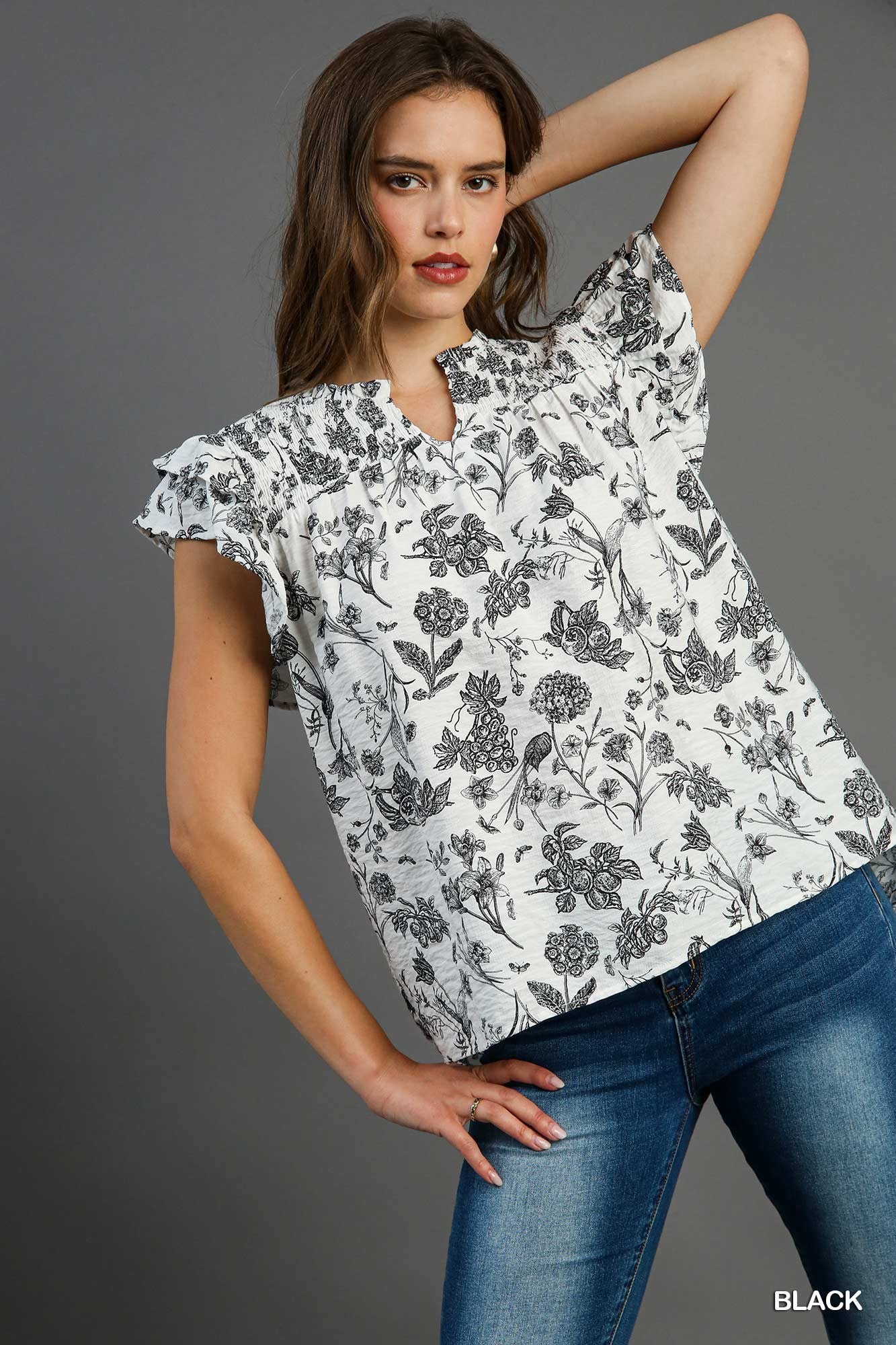 Two Tone Floral Print - Image 6