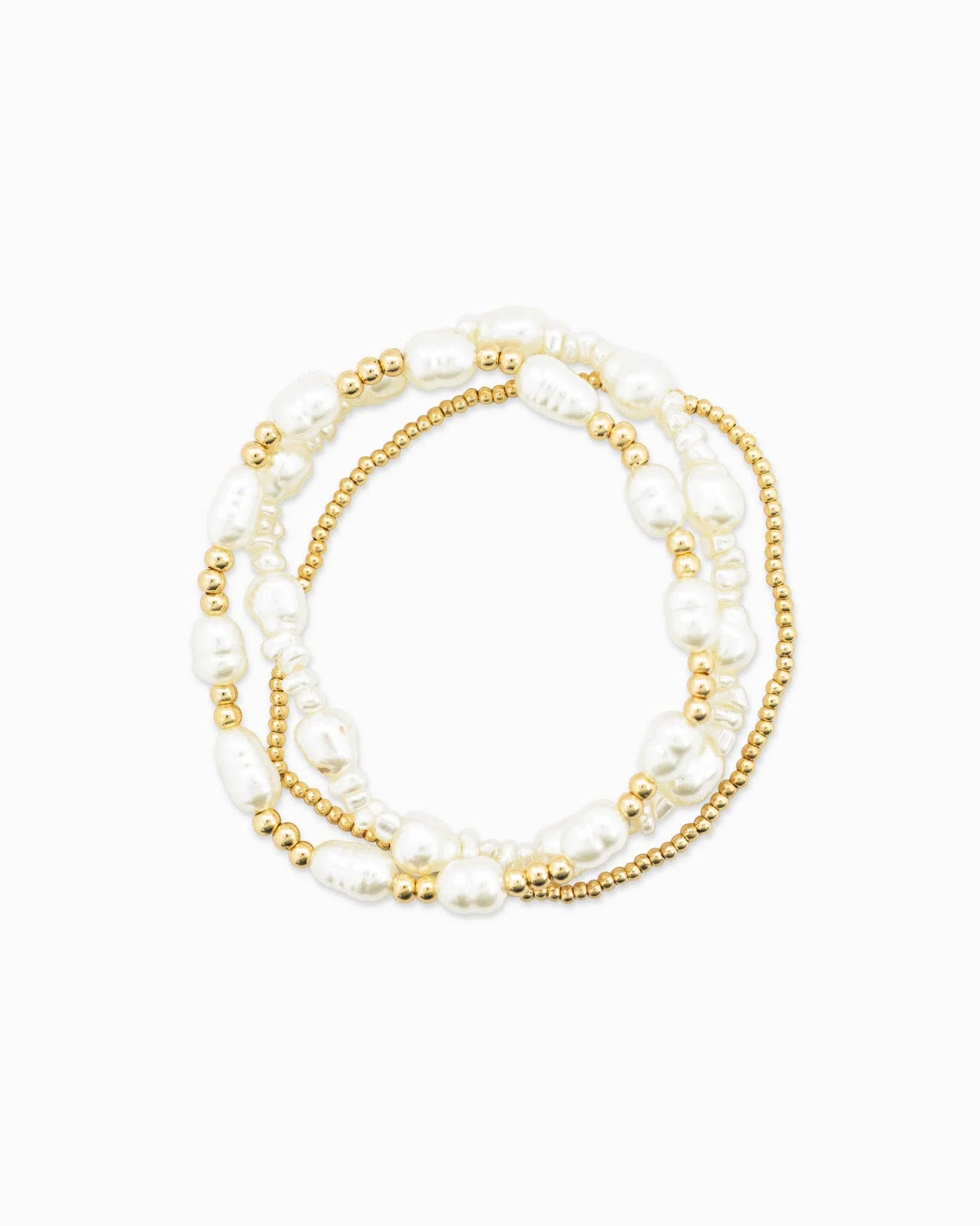 Pearl Gold Bracelet Set