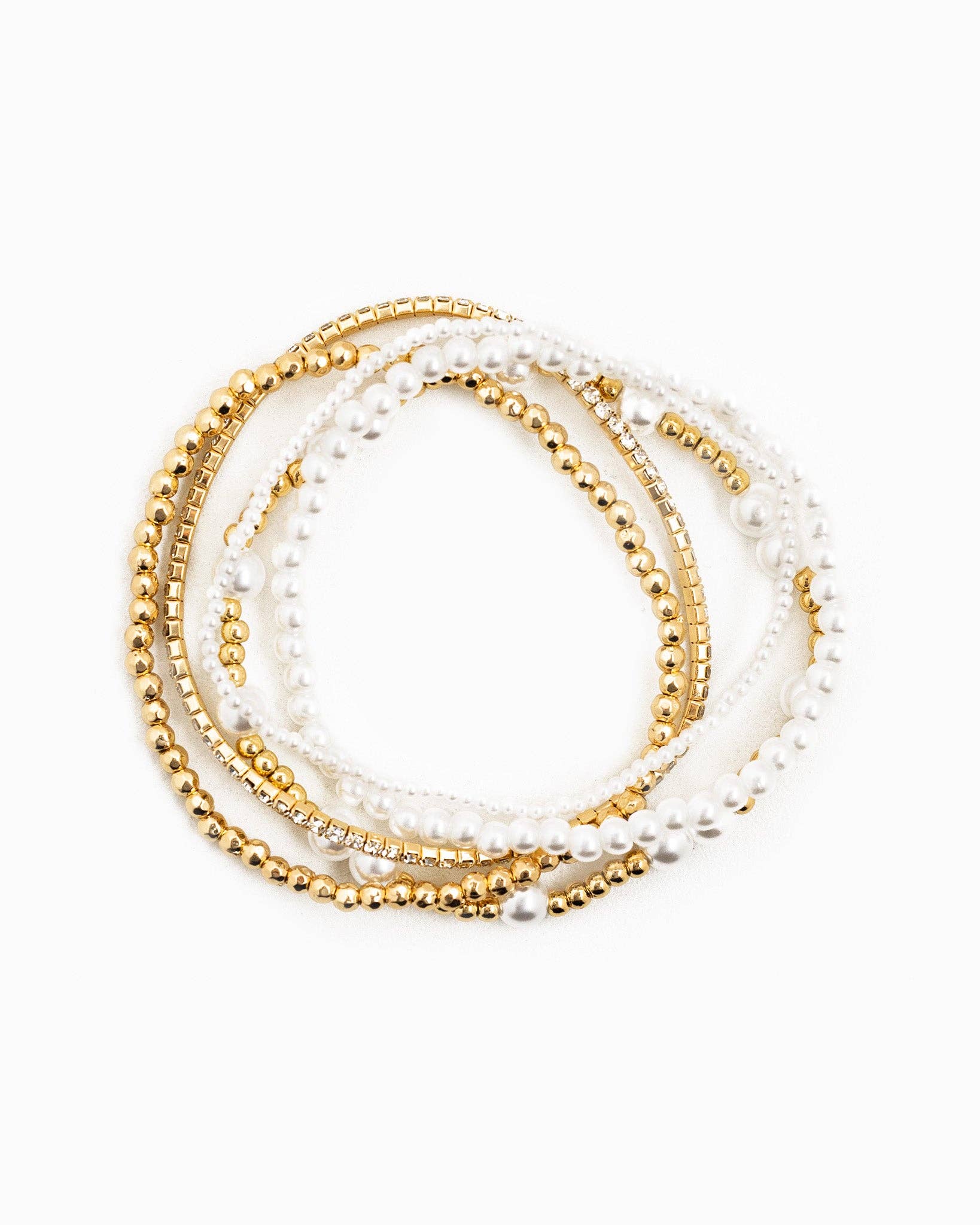Gold Gleam 5 Bracelet Stack