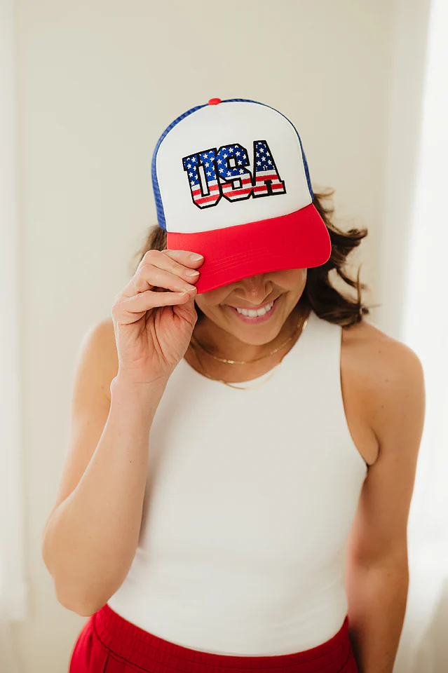 "USA" Flag Patch Trucker Hat