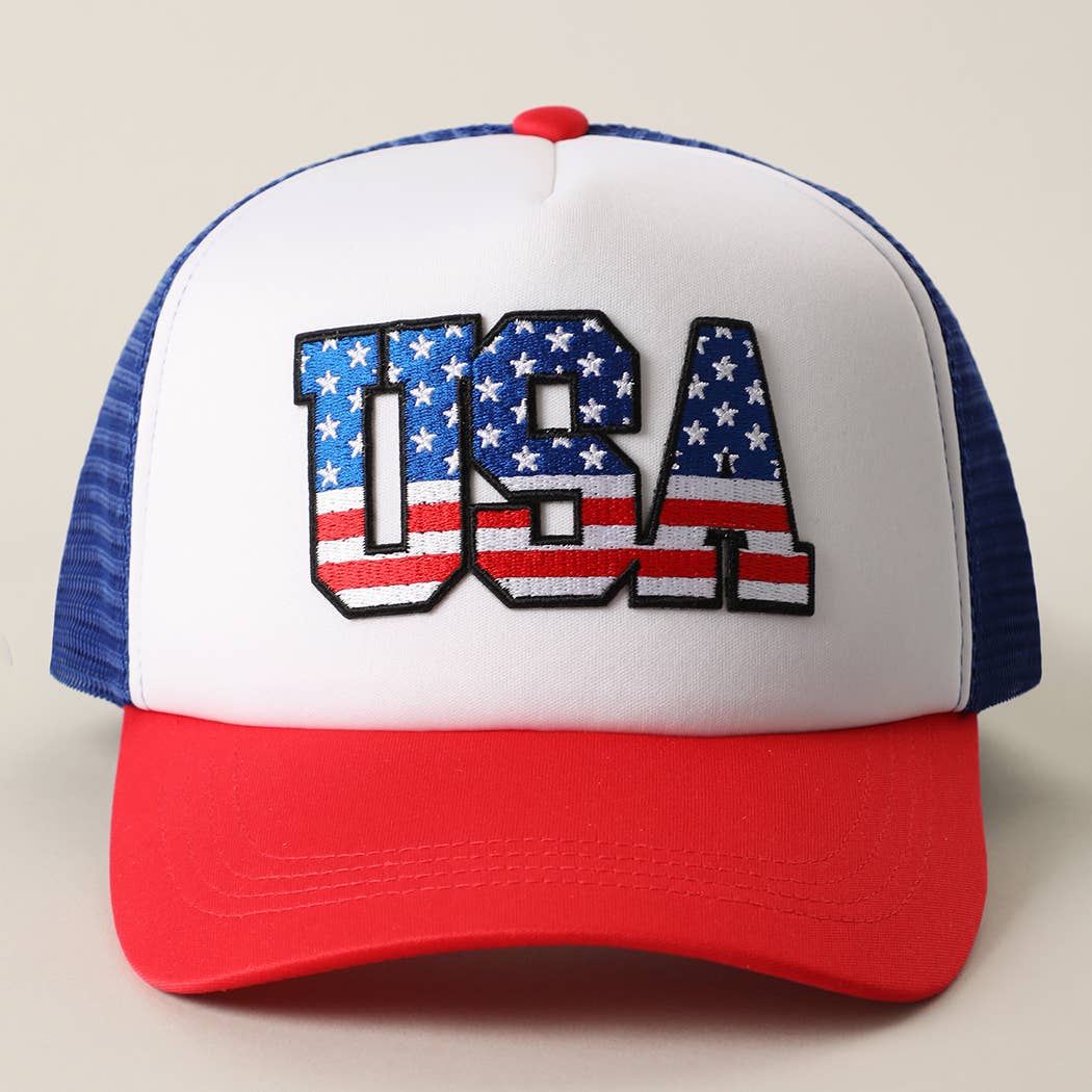"USA" Flag Patch Trucker Hat - Image 2
