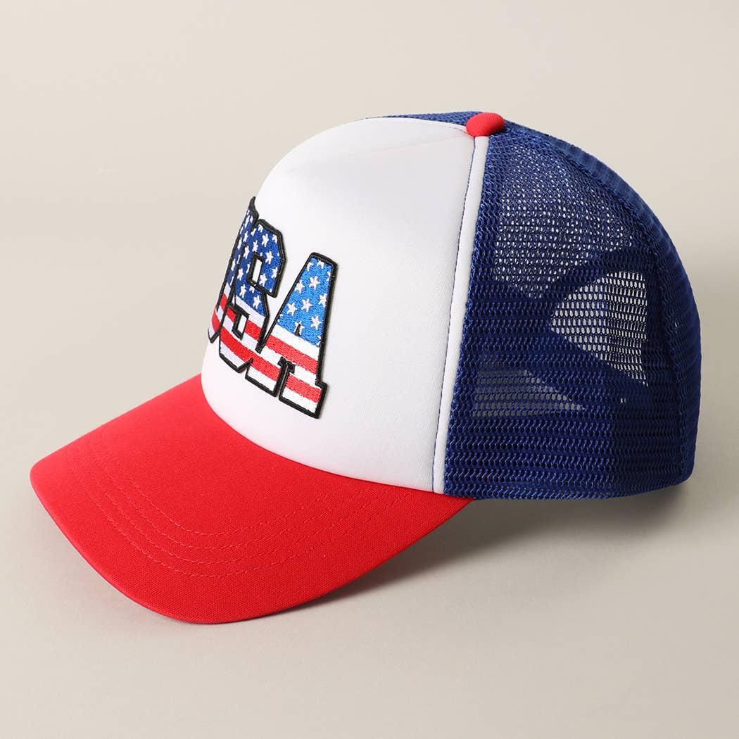 "USA" Flag Patch Trucker Hat - Image 5