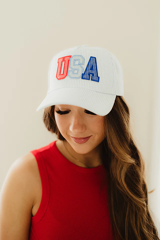 Blue "USA" Striped Hat