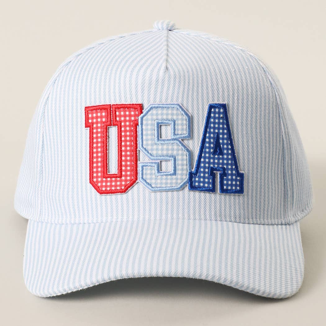 Blue "USA" Striped Hat - Image 2
