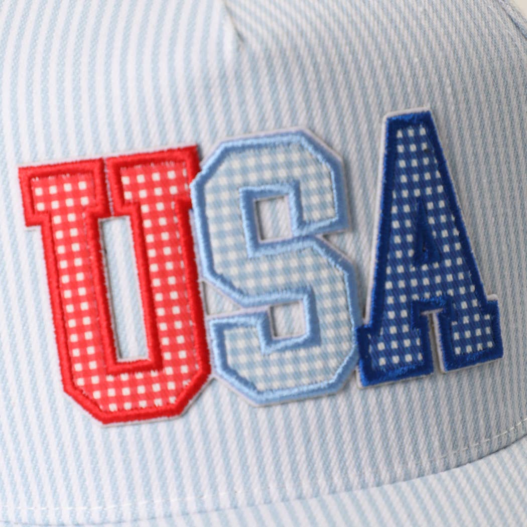 Blue "USA" Striped Hat - Image 3