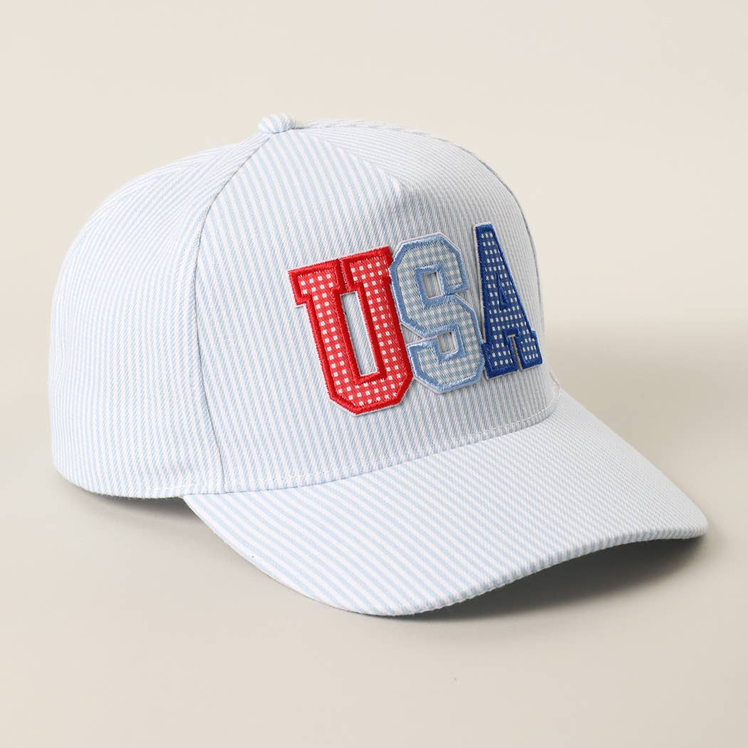 Blue "USA" Striped Hat - Image 4