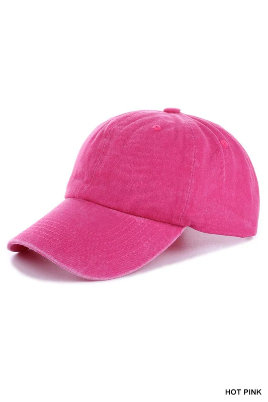 Hot Pink Vintaged Washed Cap