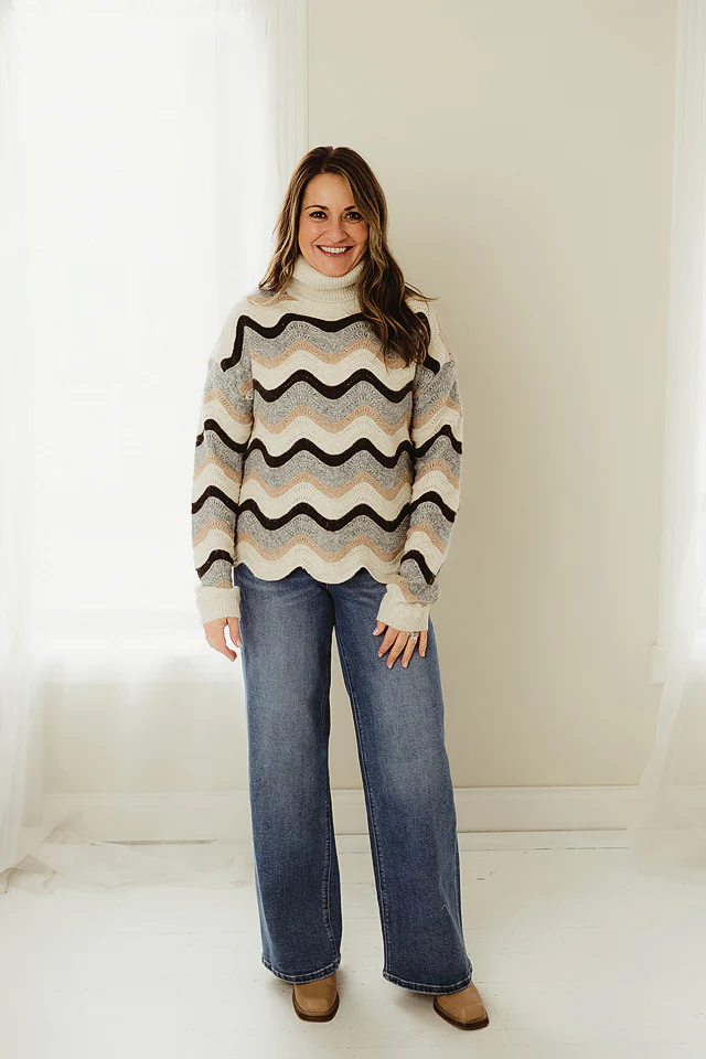 Wavy Horizon Stripe Sweater - Image 2