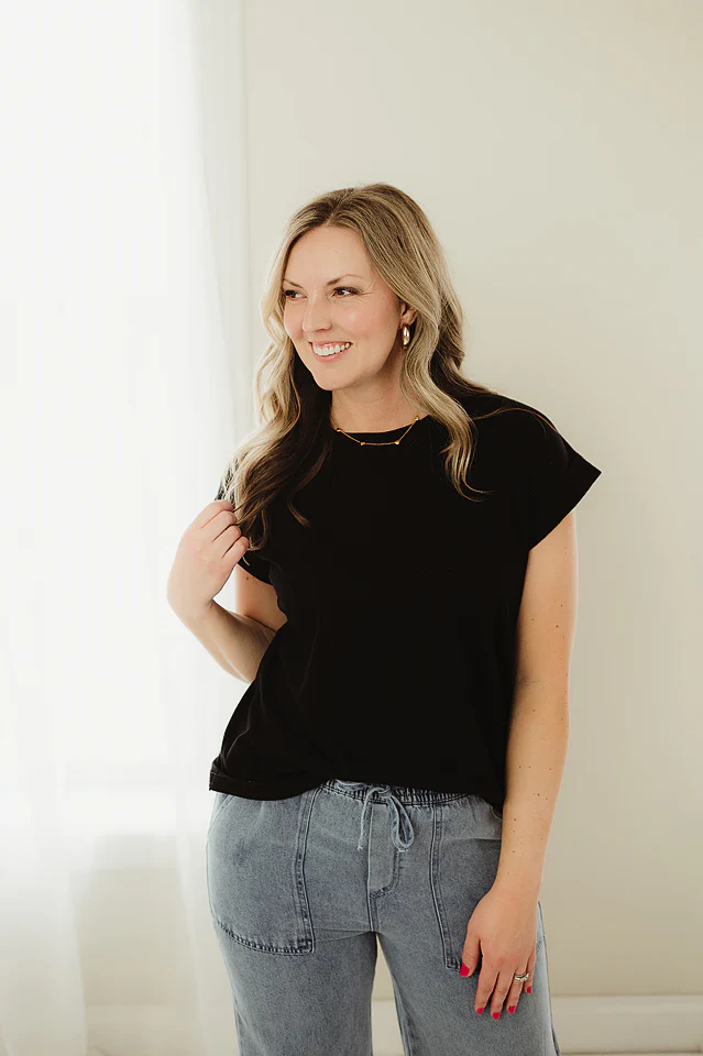 Black Folded Tee Sleeve