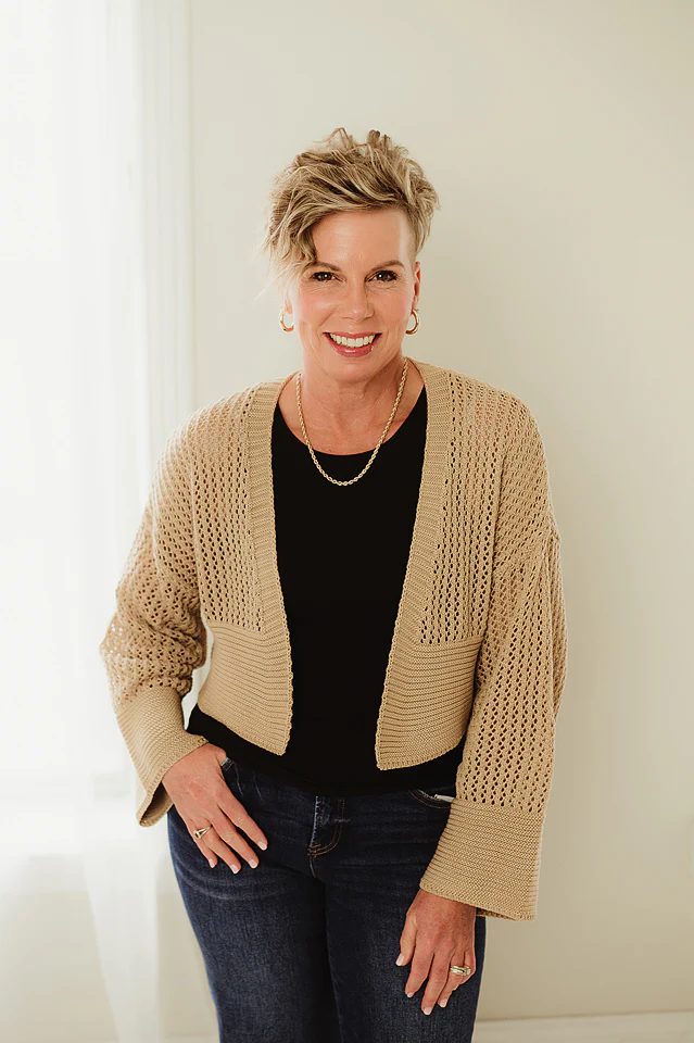 Taupe Wide Sleeve Crop Cardigan
