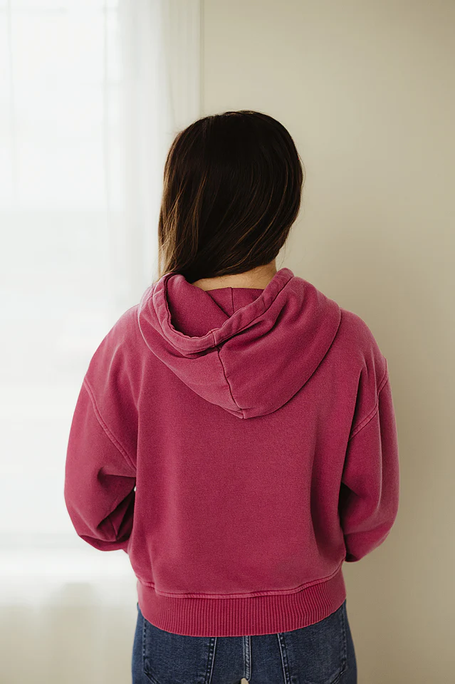 Wine Cozy Fade Fleece Hoodie - Image 4